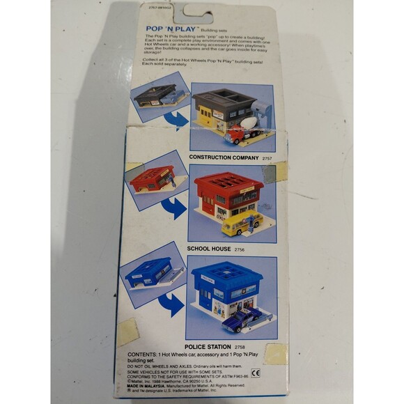 NIP Hot Wheels Pop N Play 1:64 Die Cast Cement Mixer w/ Construction Company - Picture 2 of 5
